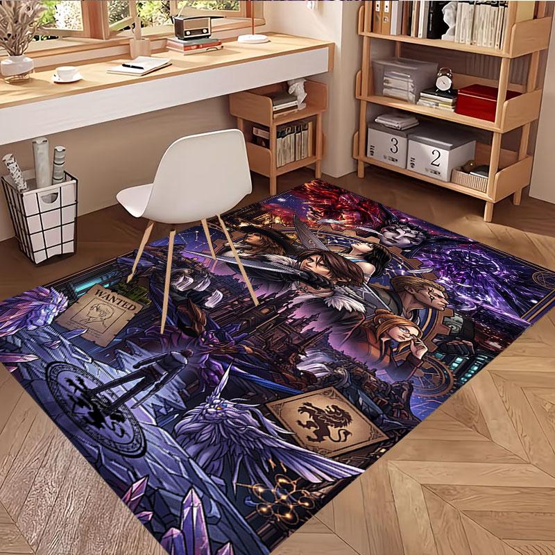 Final Fantasy Print Rug, Washable Floor Carpet, For Entryway Dorm Laundry Room Office Study, Home Decor Birthday Christmas Gift