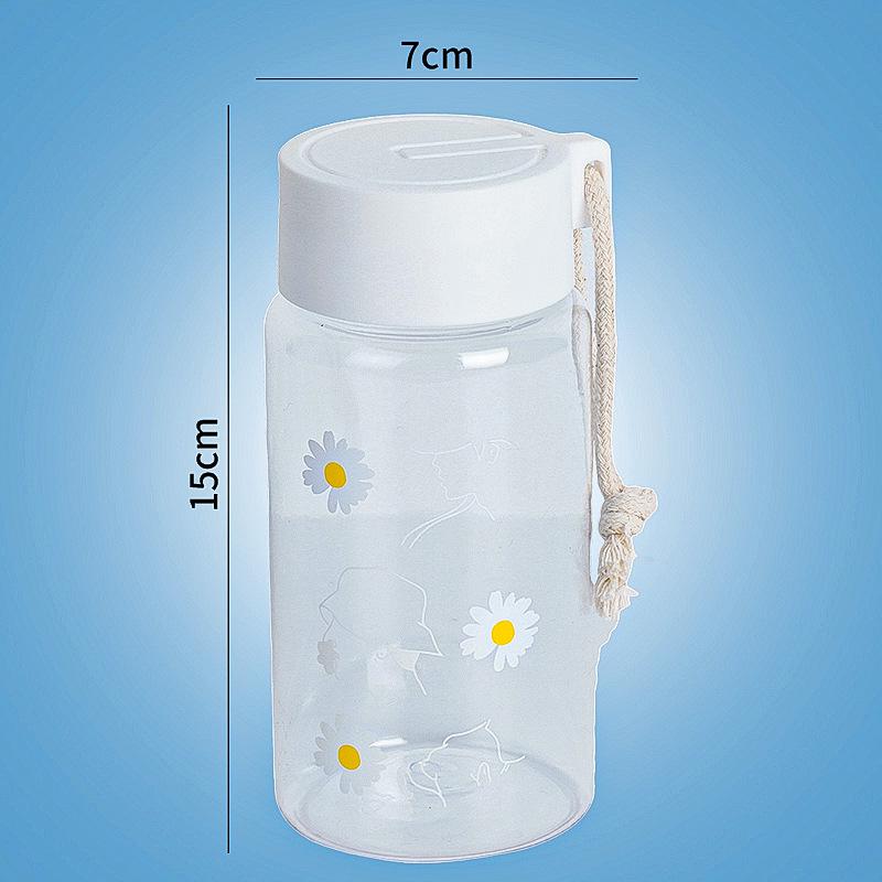 Daisy Frosted Transparent Flower Cups - Portable, Stylish Gift for Men, Women, and Students
