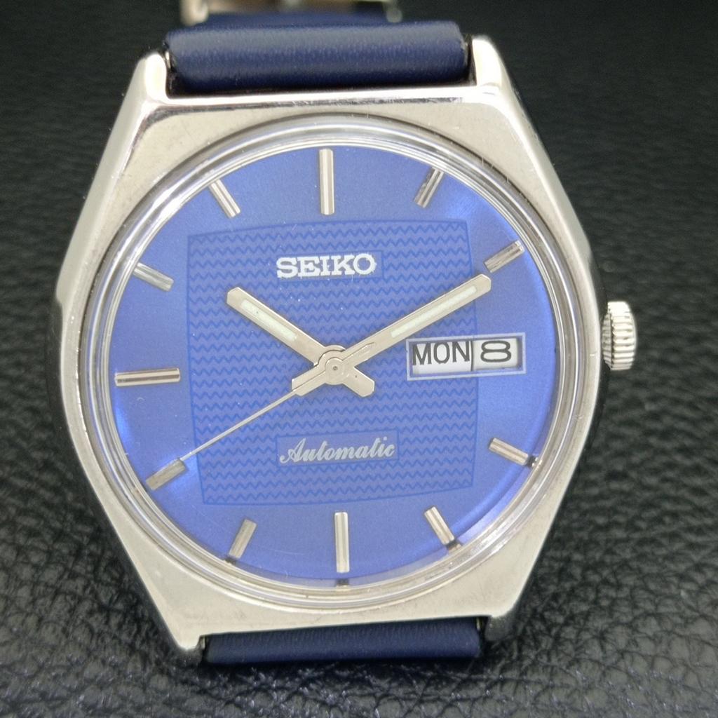 JAPAN VINTAGE SEIKO AUTOMATIC 6309A MENS BLUE COLOR DIAL WATCH a500825-5 R154-a500825
