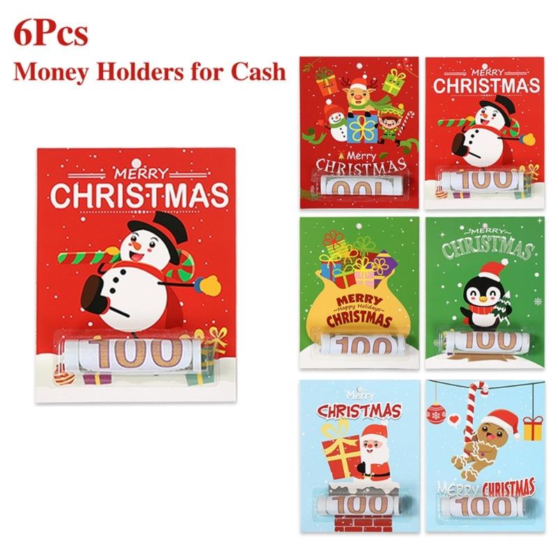 Christmas Santa Money Holder Greeting Card Practical Cash Gift Solution for Christmas Present Exchanging