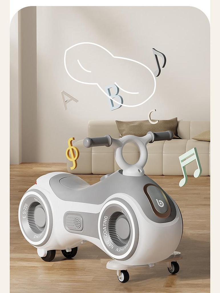 Peanut Twist Anti-Rollover Infant Glider with Silent and Universal Wheels for Boys and Girls