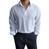 Men's   Long   Sleeves  Pullover  Business  Flip   Collar  Shirt