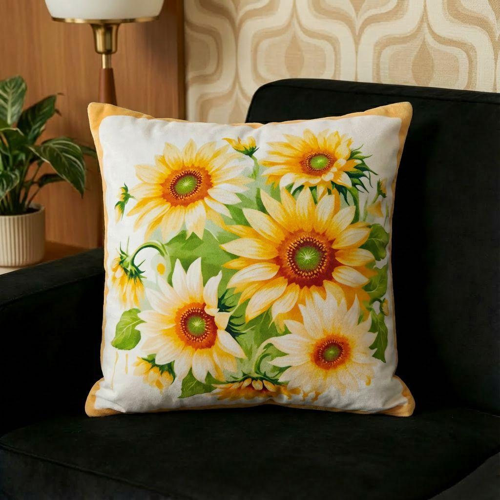 Retro Sunflower Pillowcase Luxury Sofa Cushion Atmosphere Decorative Pillow Cover For Homestay Bedhead Customizable Washable