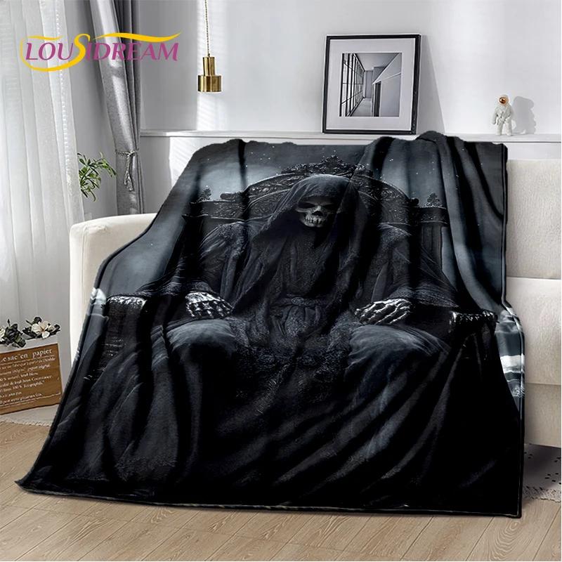 Stil Gothic Horror Charakter Totenkopf Geist Geist Weiche Decke für Zuhause Schlafzimmer Bett Sofa Picknick Reisen Perfektes Geschenk