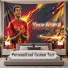 Custom Name Text Tapestry Lamine Yamal Personalized Polyester Wall Tapestry For Bedroom And Room