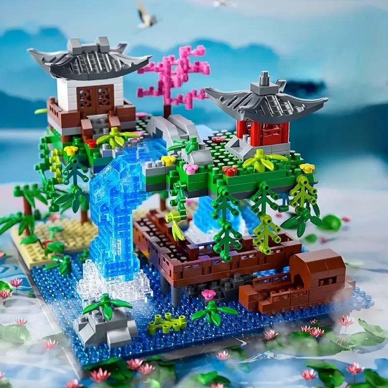 2830 Teile Gudong Wisdom 3D Baustein Serie Taohuatan Miniaturmodell 3D Puzzle Montage Sammlungsmodell Spielzeug