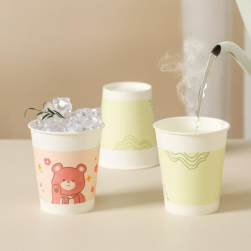 111 Disposable Paper Cups Thickened Food-grade Household Drinking Water Hospitality Commercial Cups Are Not Easy To Break