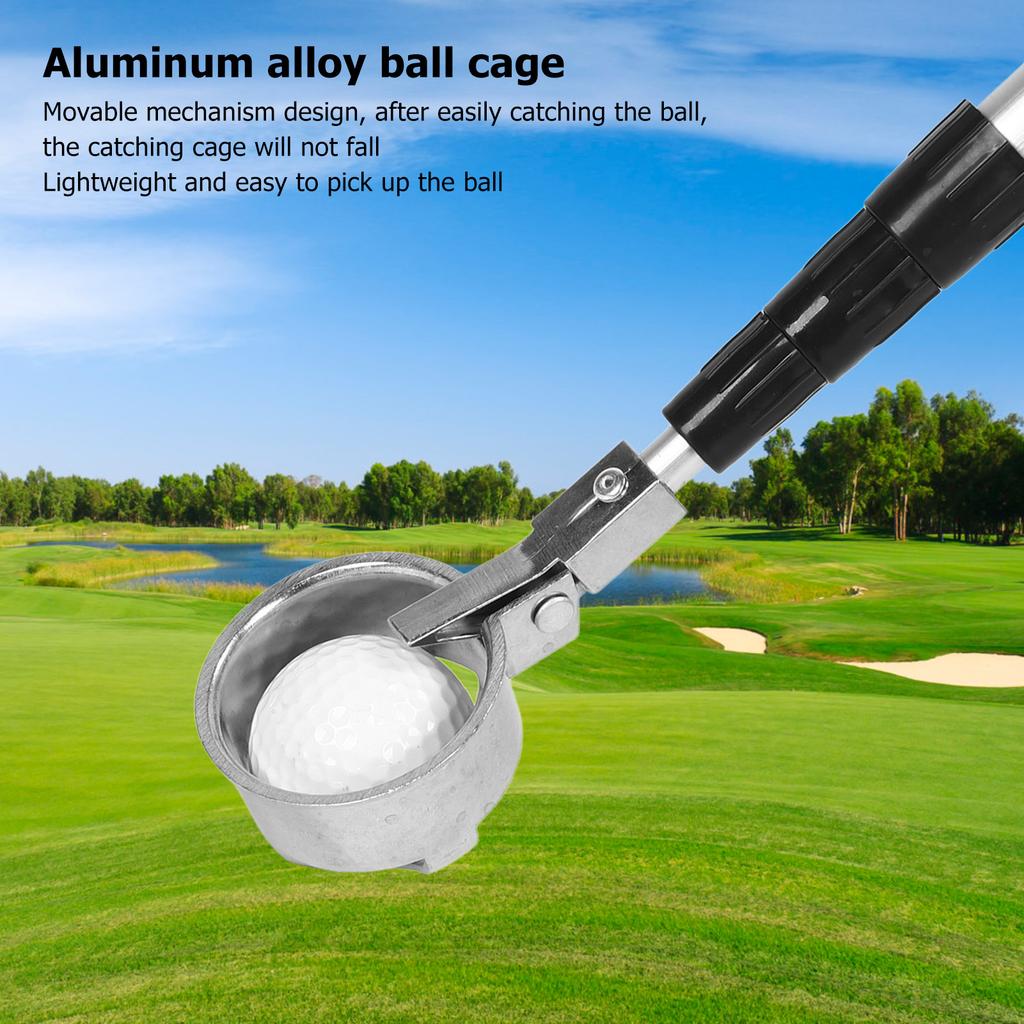 Golf Ball Retriever Telescopic Aluminum Alloy Adjustable Length Prevent Slipping Golf Ball Grabber Pick Up Tools