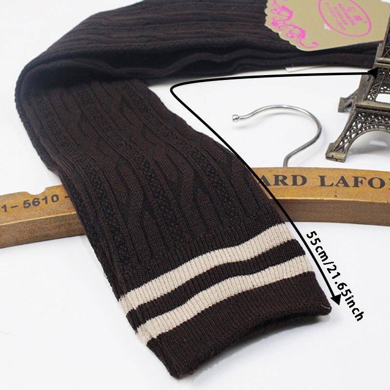 Women Striped Cotton Long Socks Japanese JK Black White Knee High Stockings Students Girls Solid Color Long Tube Leg Warm Socks