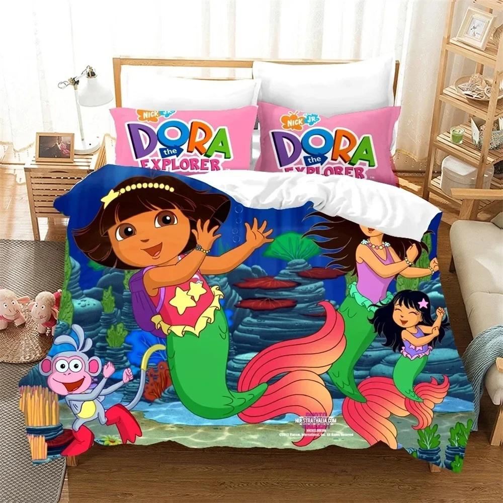 3D Print D Cartoon Explorer Bedding Set Duvet Cover Pillowcase Comforter King Queen Size Boys Adult Bedroom Decor