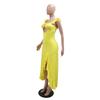Women's Halter Dress with Cutout and Slit Dress