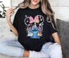 Cartoon Stitch Castle Print TShirt Summer Fashion Casual Sport Cotton Tee Top Femal Clothing Streetwear Y2k Tshirt