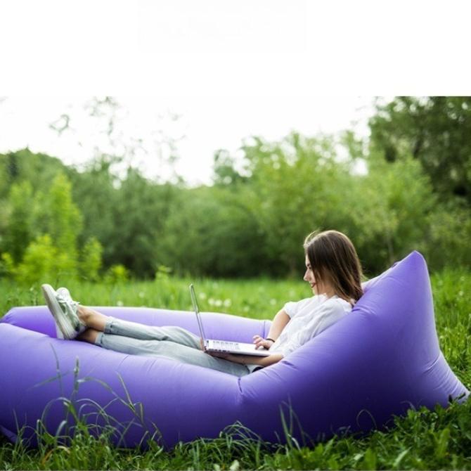 Sofá Inflable, Tumbona Inflable Impermeable Portátil con Cojín Cómodo, para Acampar, Vacaciones, Senderismo, Piscina Y Fiestas En La Playa