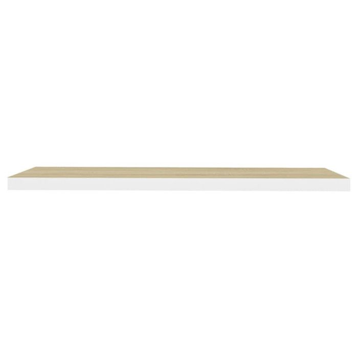 VidaXL Floating Wall Shelf Oak and White 120x23.5x3.8 Cm MDF
