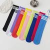 Kinder Lange Kniestrümpfe Gestreift & Uni - Frühling/Herbst Stil, Einheitsgröße, Bonbonfarben, für Jungen & Mädchen