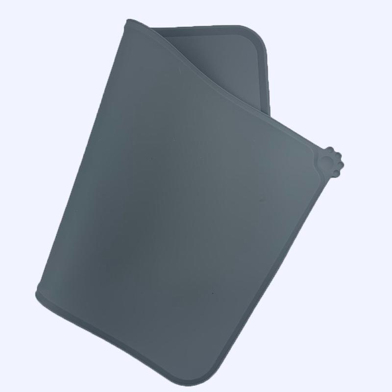 Tapis pour nourriture d'animaux en silicone Antidérapant Tapis pour gamelles de chien Imperméable Pour chiens Chats Nourriture Eau Tapis d'alimentation Anti-éclaboussures Protection de sol Hiver