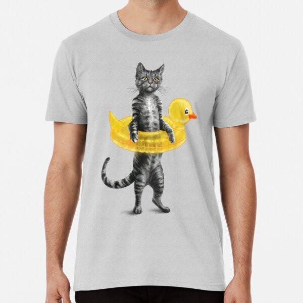 

Summer Cat, Yellow Duck. T-Shirt S-5XL Best T-Shirt XL