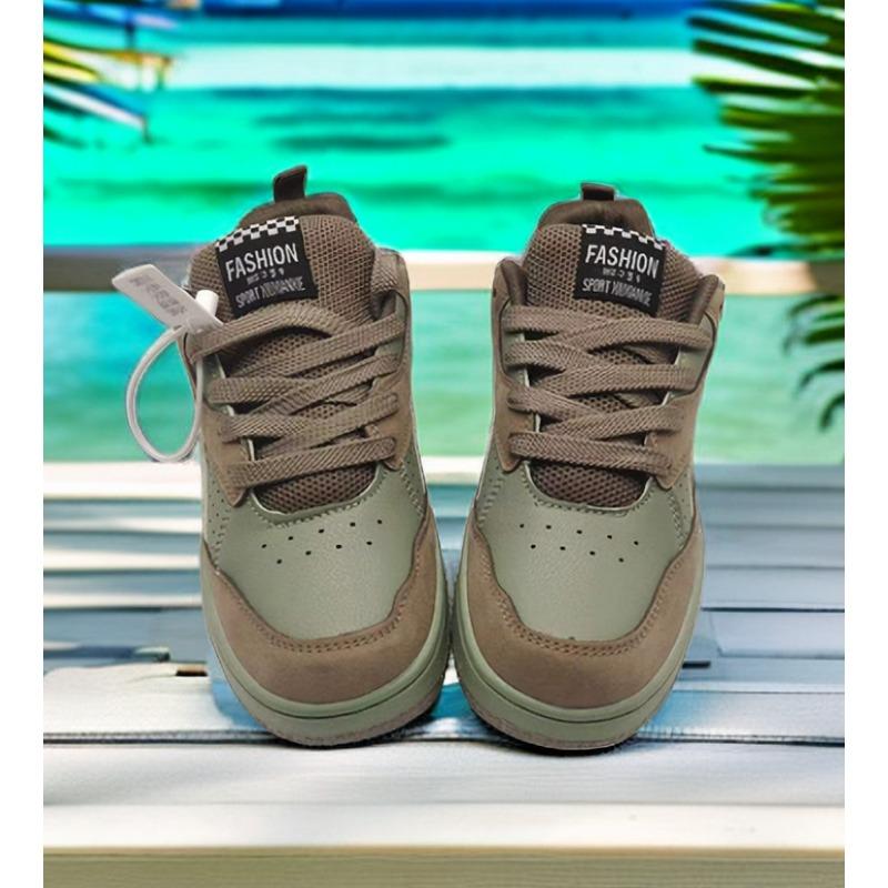 

Коричневые и зеленые ретро кеды нишевый контрастный цветовой тренд гонконгский стиль досуг спорт скейтборд обувь 44