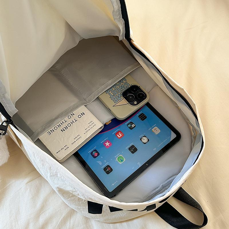 Women's Letter Backpack Junior High School Students Lightweight Schoolbag Large Capacity Backpack