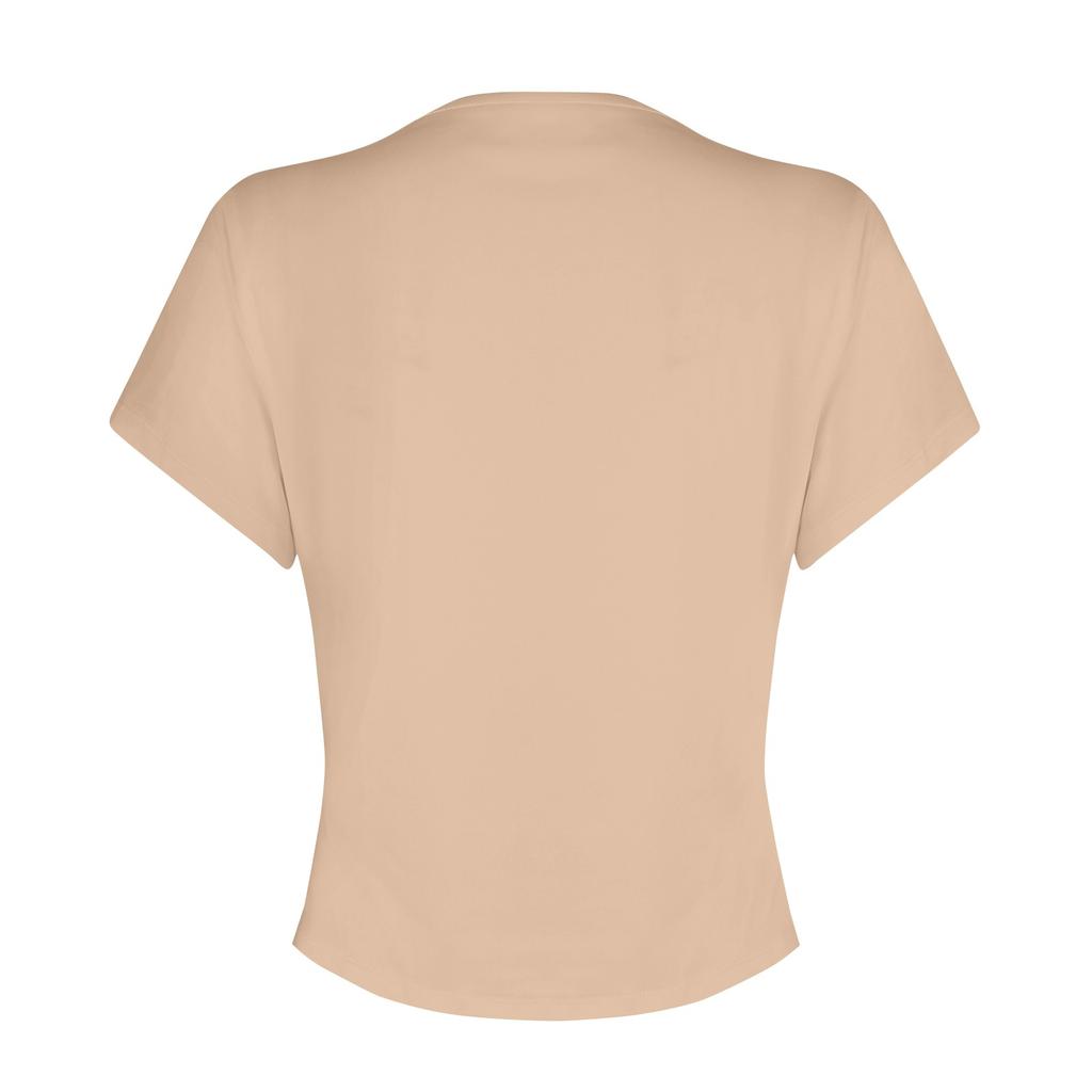 Women's Top Slim Fitting T-Shirt V-Neck Top With Bottom Short Sleeved Sexy Solor Top T-shirt