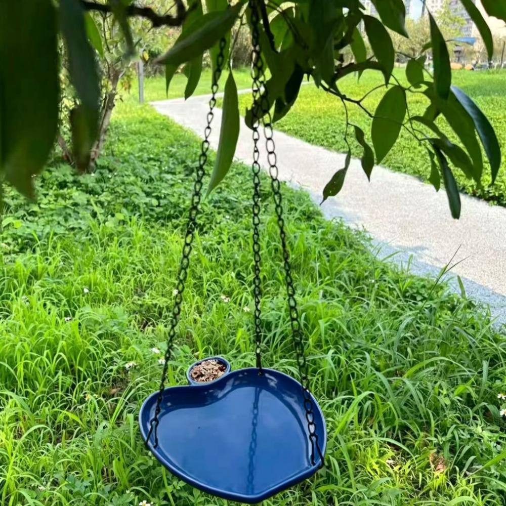 

Plastic Hanging Bird Feeder with Hook Bird Drinking Tray Food Container Feeding Bowls Wild Birds темно-синий