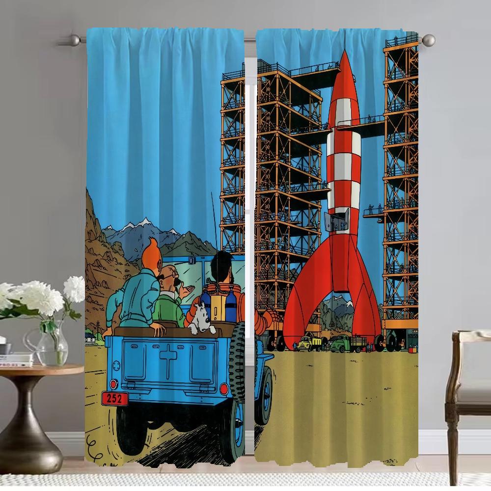 

Тинтин противомоскитные шторы 2 шт шторы детская комната тюль для спальни украшение на Хэллоуин оконная занавеска перегородка панель W74xH114cmx2pcs-CL