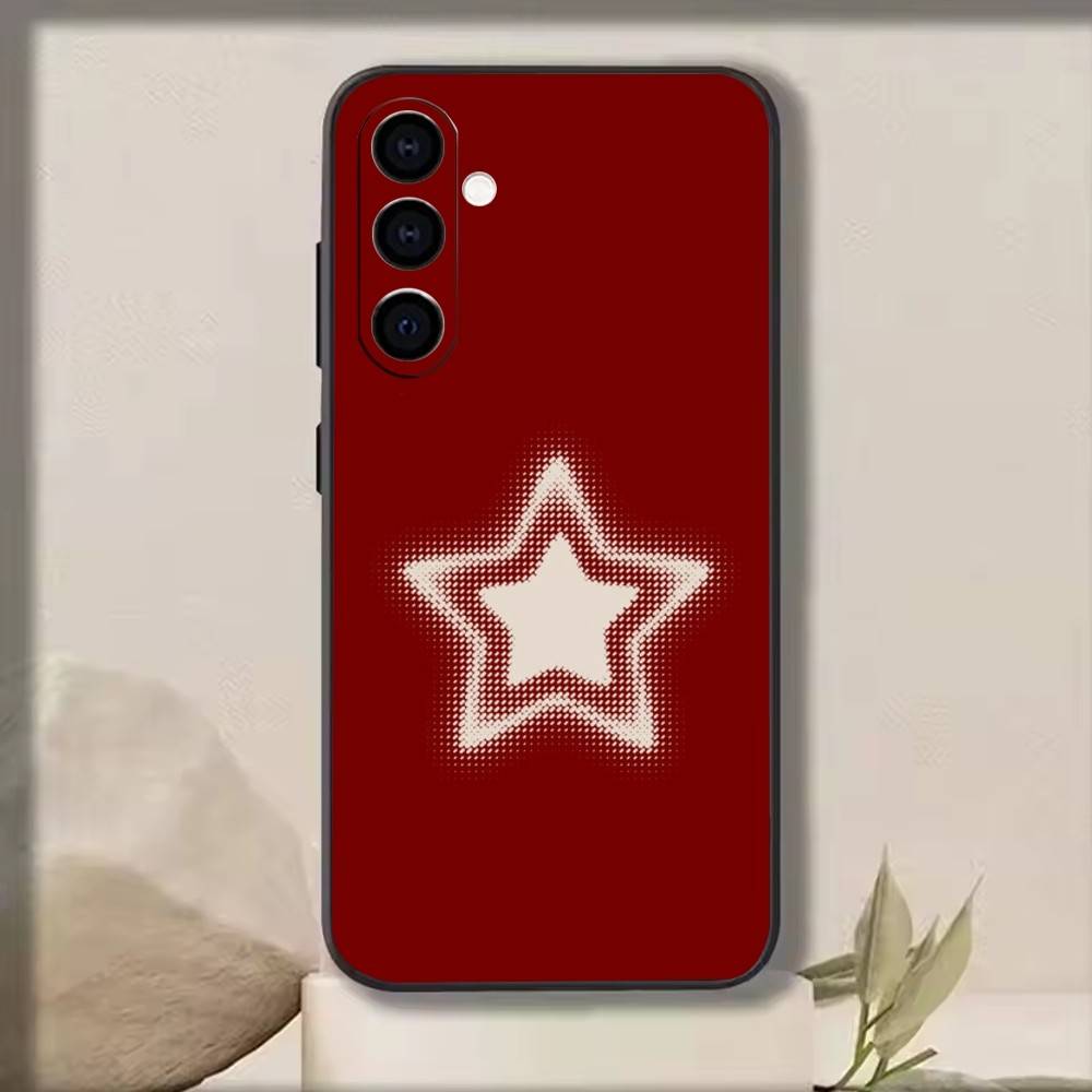 Minimalist Red Star   Phone Case For Samsung Galaxy A73,A72,A71,A70,A53,A52,A51,Others Soft Black Cover