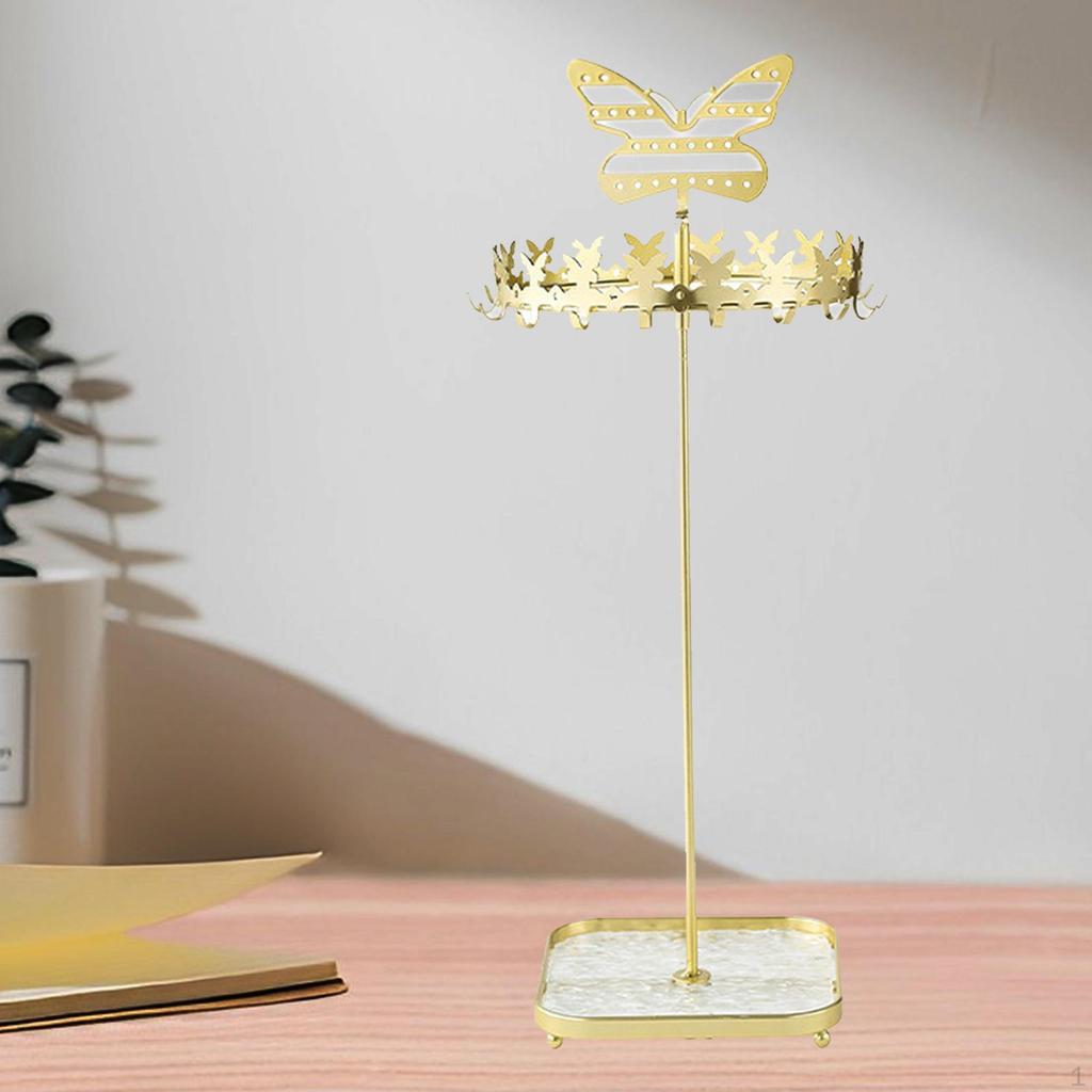 Rotating Jewelry Holder Display Rack Stable Base Iron Necklace Earring Storage Shelf