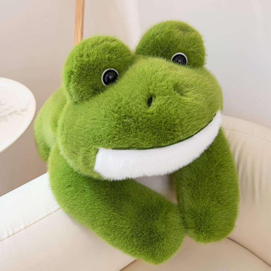 Hot Simulation Giant Frog Plush Toy Stuffed Animals Plushies Green Lying Frogs Throw Pillow Cushion Home Deco for Kids Gift