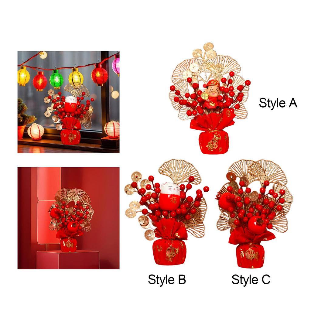 Chinese Lucky Tree Money Lunar New Year Decor Holiday Embellishments Gift Tabletop Decor for Wealth and Good Luck Car Party