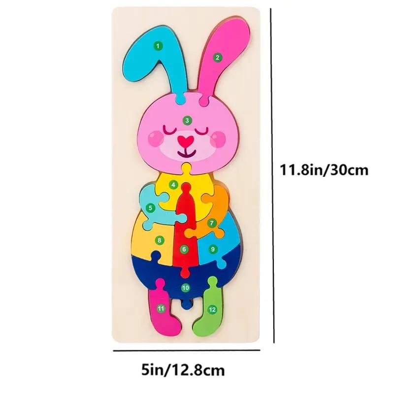 Wooden Puzzles for Kids, Number Puzzle, Dinosaur Puzzles and Animal ,Traffic,Characte Jigsaw Toys for Boy Girl Ideal Gift, 1-6