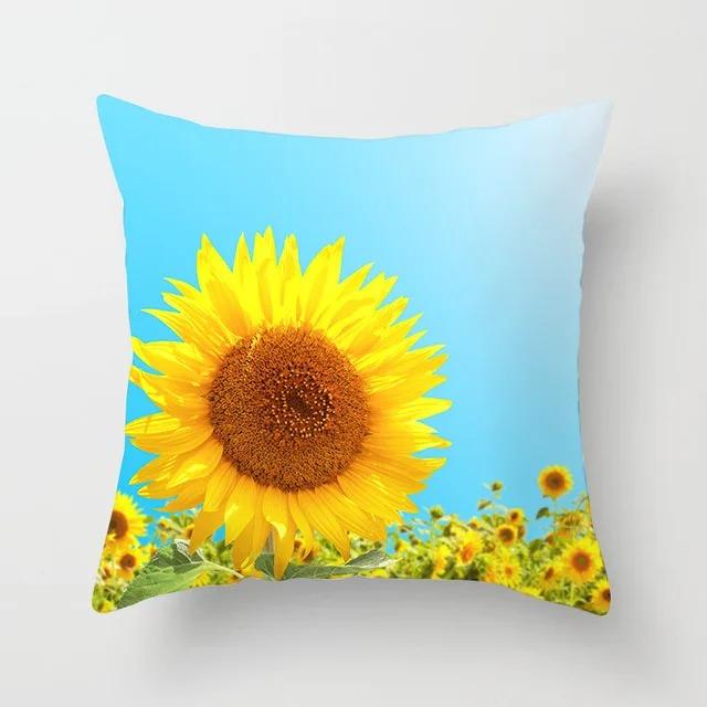 Sunflower Decorative Pillowcase Living Room Office Home Pillowcase Car Ornaments