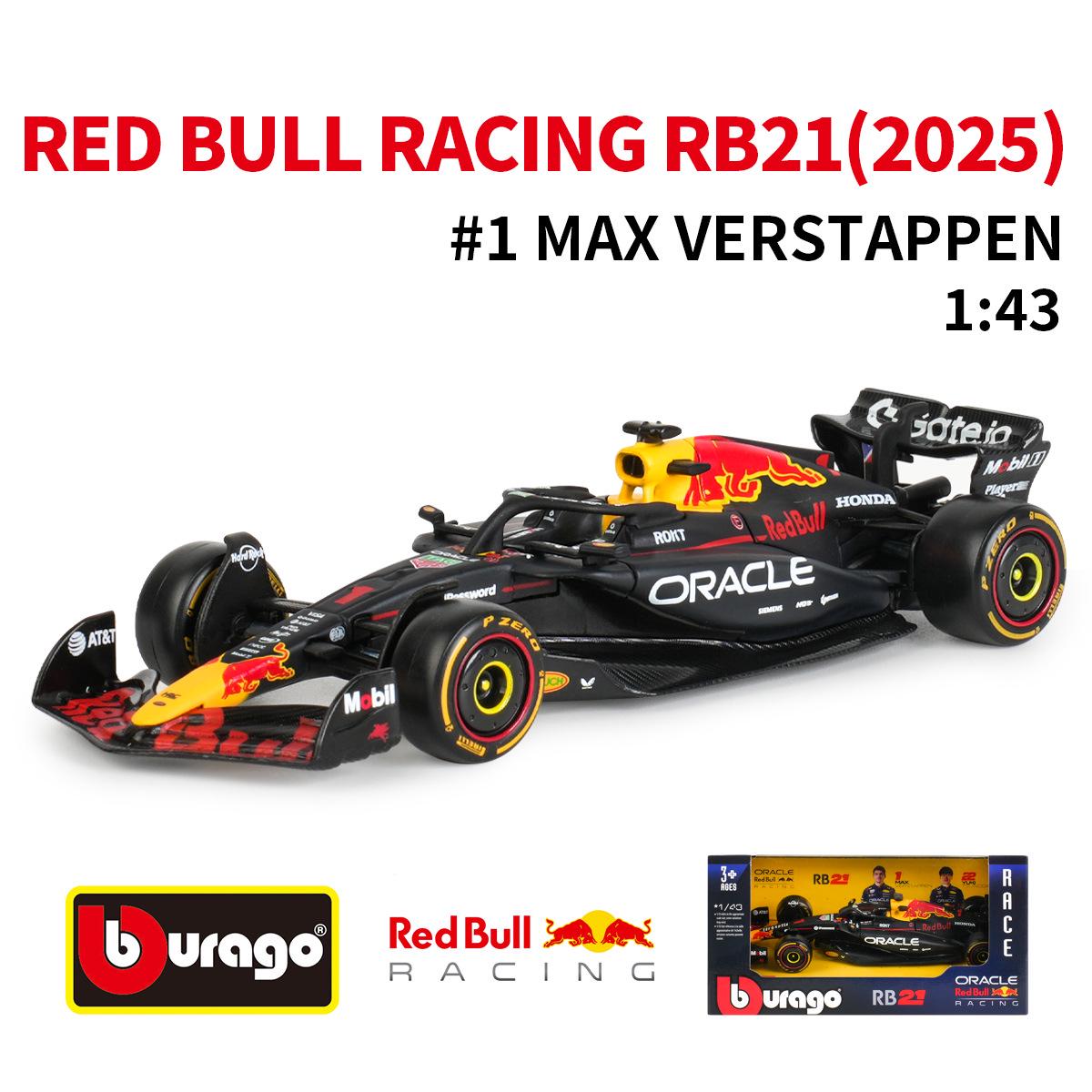 Bimei 1:43 Red Bull RB21 Formula 1 Car Model - Verstappen 2025 Simulation Alloy