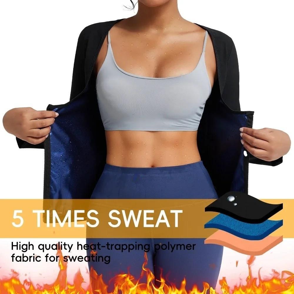 Zipper Design Sauna Suit Shirt Long Sleeve Shapewear Tank Top Slimming Body Shaper  Women