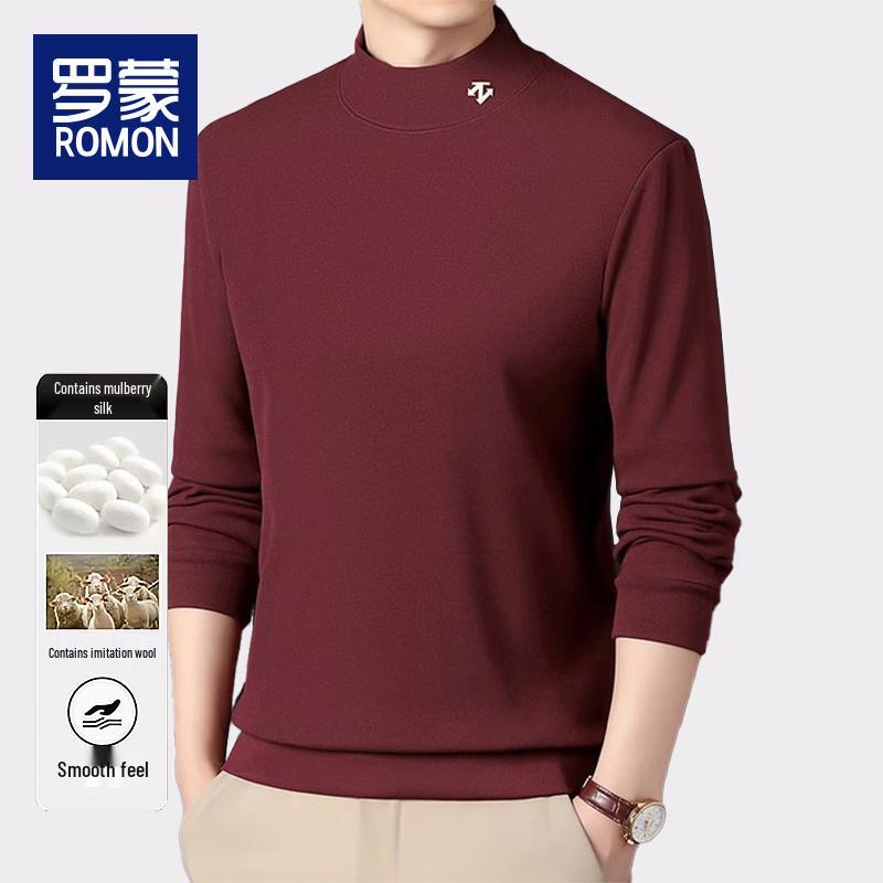 Luomeng Men's Winter Fleece-Lined Mock Neck Pullover Sweatshirt BYB81