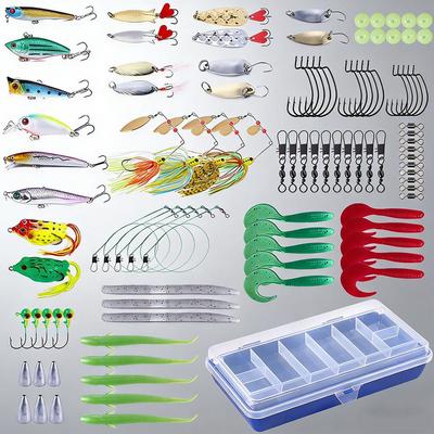 Set de Crankbaits Suaves de Cola Rizada: Señuelos Anti-Enganche para Aspio, Pez Mandarín, Pesca de Lubina con Caja para Señuelos