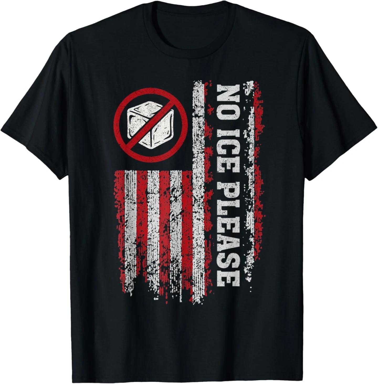 No ICE Please US Flag Retro Vintage T-Shirt 2XL