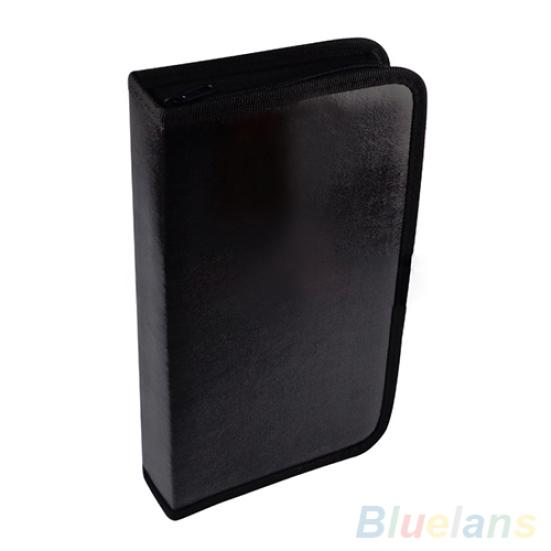 VCD Organizer 80 Discs CD Holder DVD Case Storage Faux Leather Zipper Bag