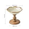 BRCeramic Bowl Floral High-sided Plate Wooden Fruit Plate Dessert Bowl Afternoon Tea Accessories Decorative Tray Kitchen OrganizerEY
