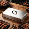 Stainless Steel Frying Pan Cover Barbecue Burgers Sandwiches Steak Pot Lid Rectangular Grill Basting Cover Cheese Melting Dome