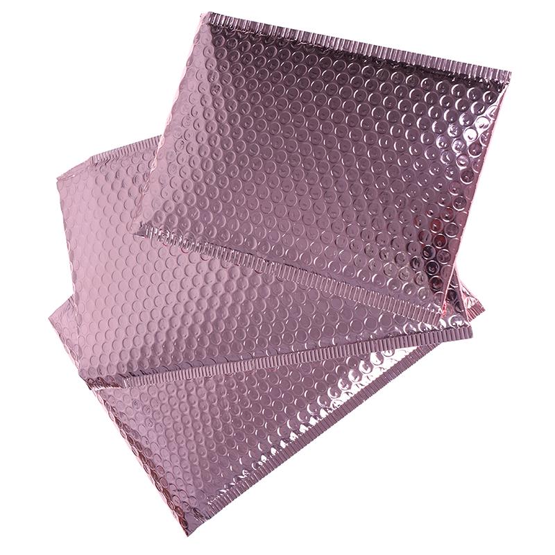 10 selbstklebende Luftpolsterumschläge aus Poly-Metall in Roségold