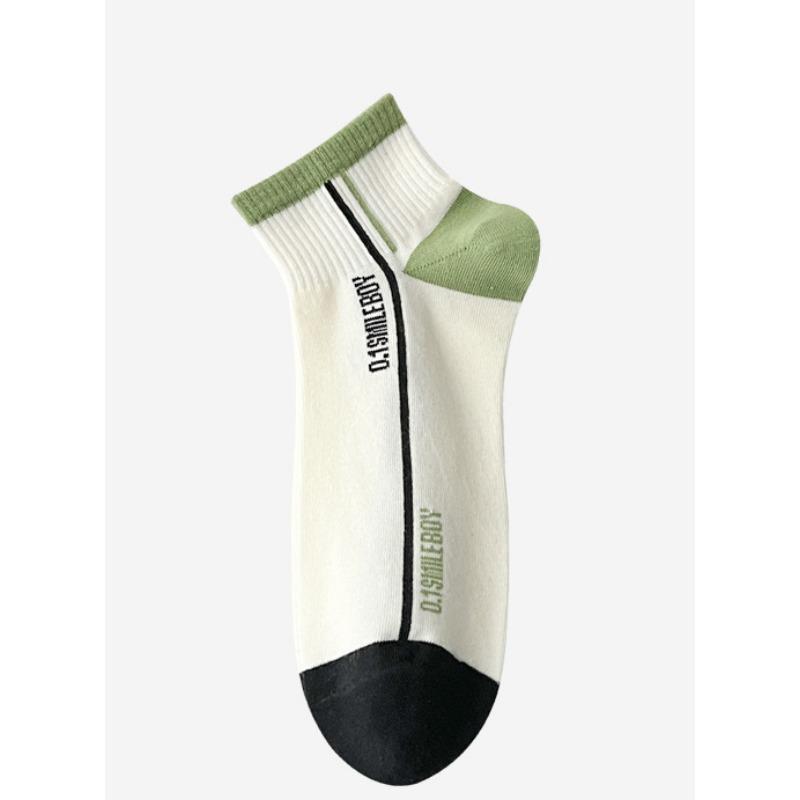 

Мужские весенние короткие носки, полосатые носки с вышивкой букв, модные носки, спортивные носки для бега и фитнеса 1 pair