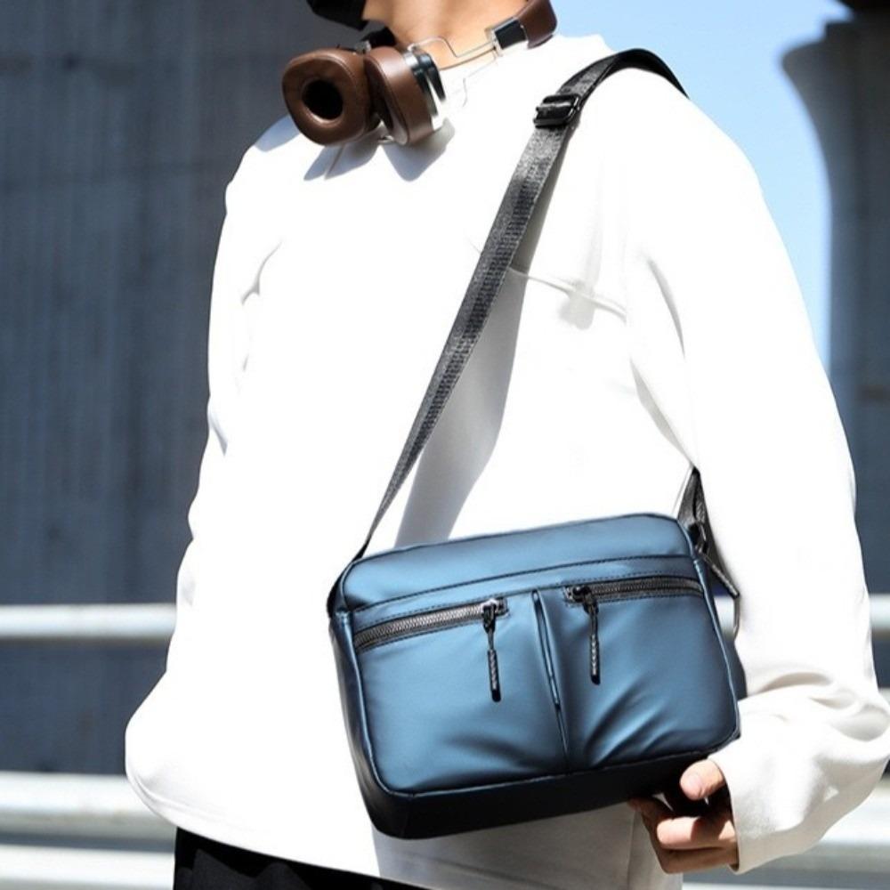 Fabric Men's Shoulder Bag Large Capacity Nylon Crossbody Bag Simple Man Messenger Bag  Outdoor
