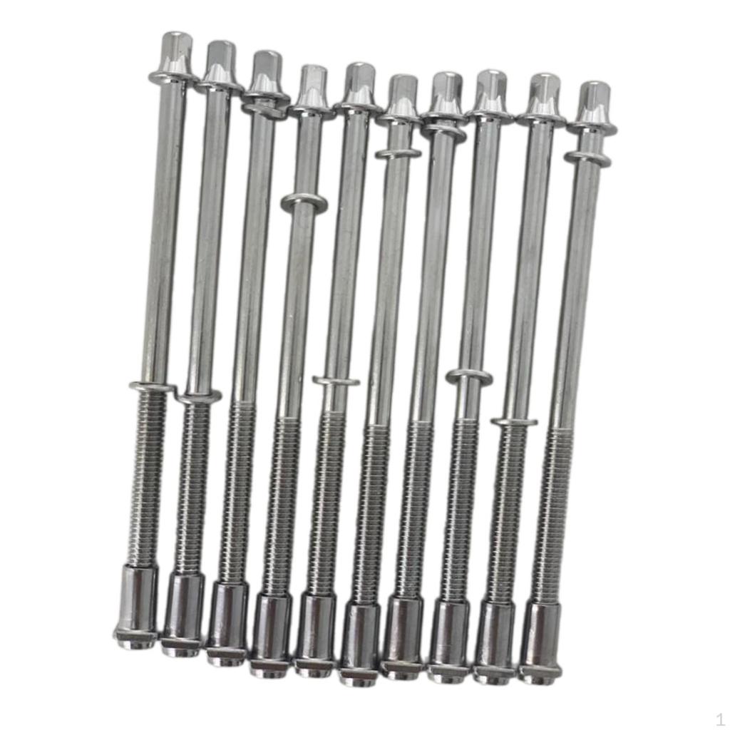 10 Pack of Tension Rods And Lug Nuts for Snare Drum