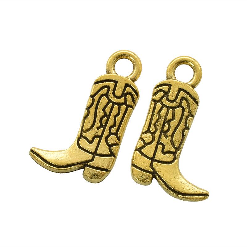 100g Western Cowboy Charm Set: Hat, Boots, Gun, Cactus & More DIY Alloy Jewelry Accessories