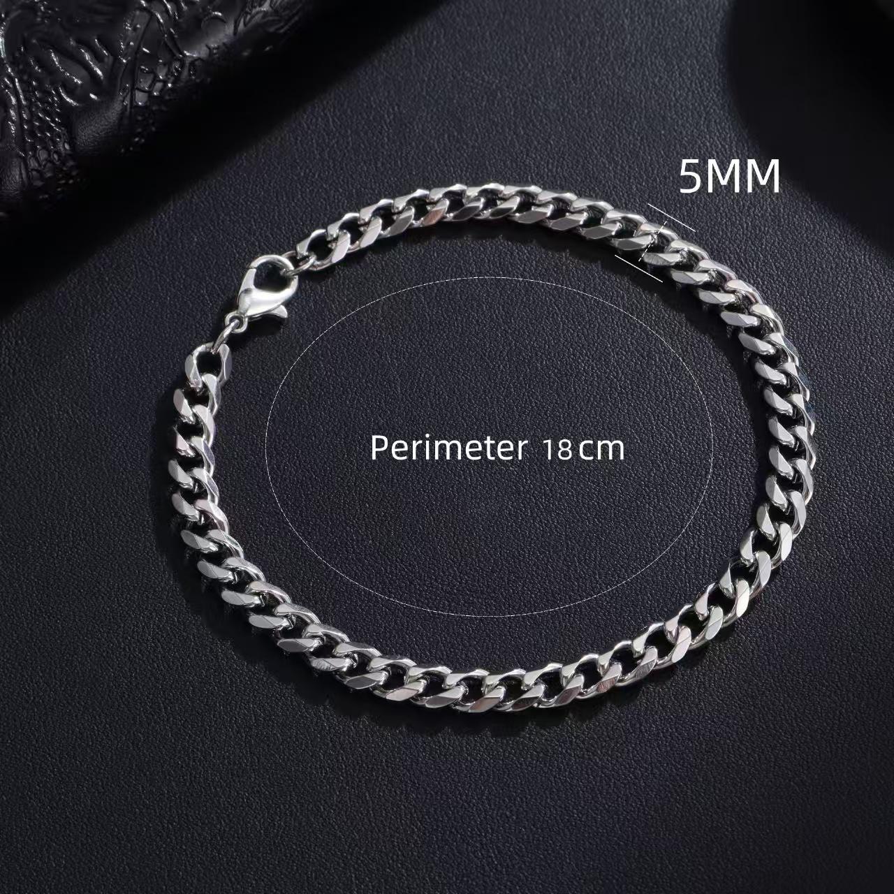 

1 piece trendy Cuban link men s bracelet - 3/5/7/9mm width options, unisex jewelry gift for both men and women. античный серебряного