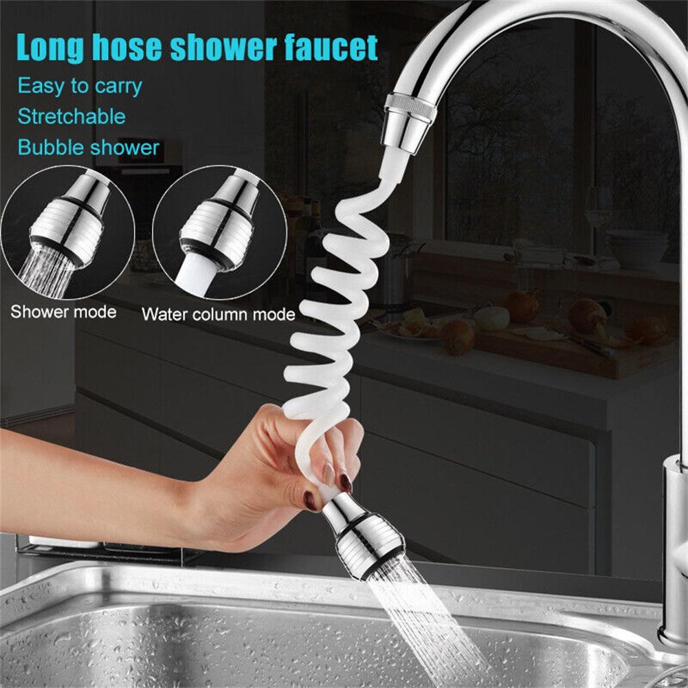 24mm/22mm Flexible Faucet Sprayer Wide Range Sink Cleaning ABS Plastic Construction Comes with Long Hose Faucet Extender
