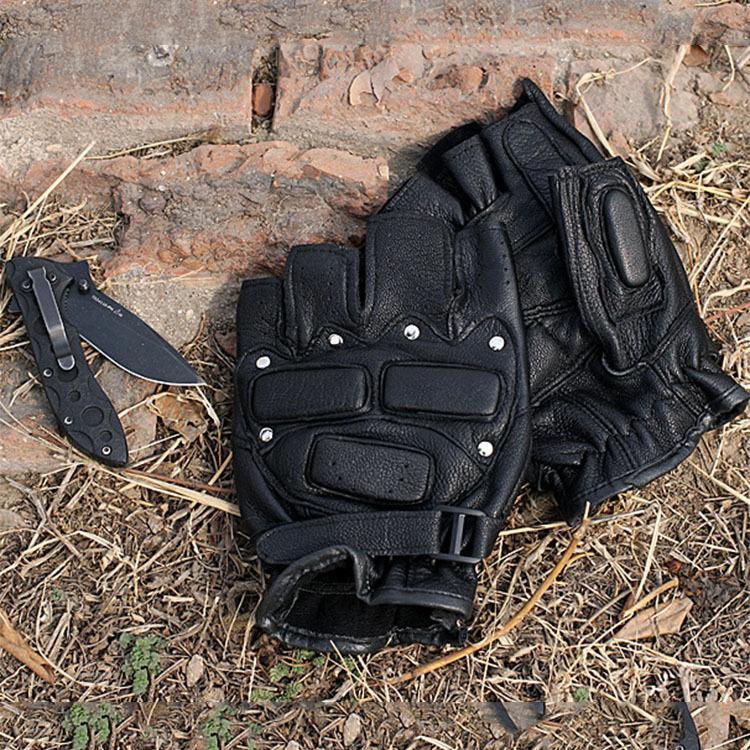 Sheepskin Half Finger Fitness Gloves for Men and Women Mountain Bike Breathable Cycling Training Half Finger Tactical Gloves