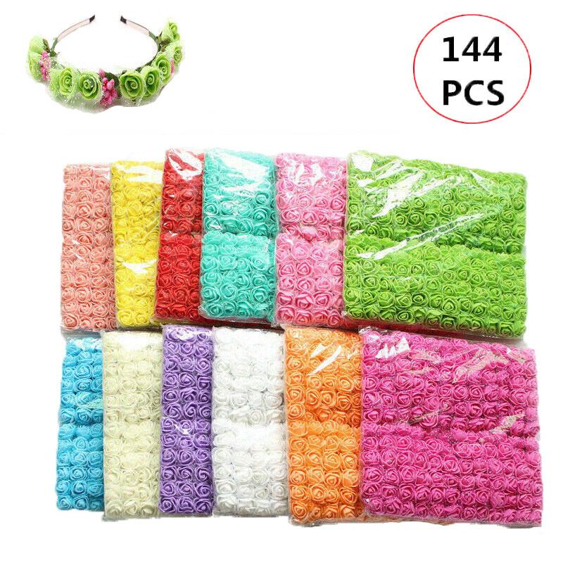 Vibrant 144pcs Artificial Foam Roses With Stems In Multiple Colors For Wedding And Home Decor