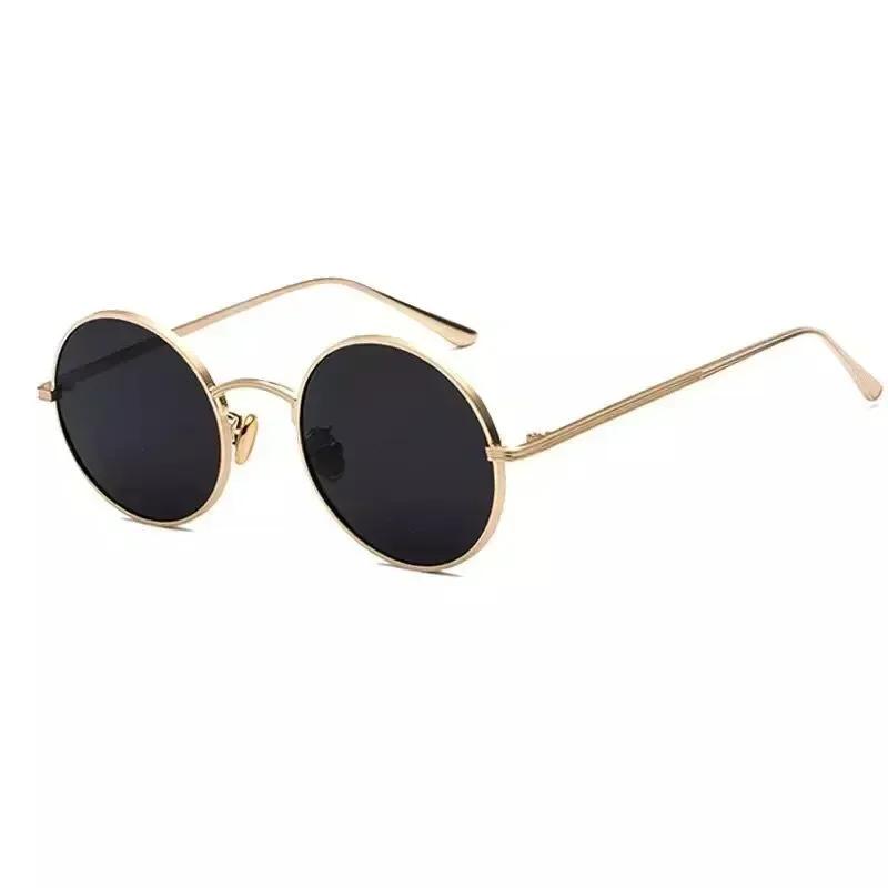 New Gold Round Metal Frame Sunglasses Men Retro Summer Style Women Red Lens Sun Glasses Unisex Yellow Pink Black